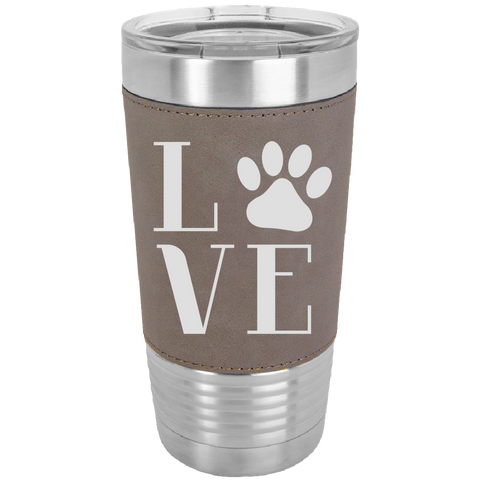 Image of Love Pets - 20 oz. Laserable Leatherette Polar Camel Tumbler - fit most standard cup holders.