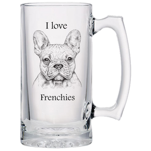 I love Frienchies Beer Mugs Laser Etched No Colored Art