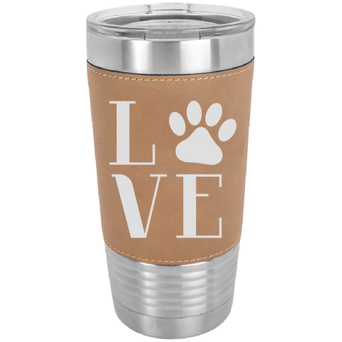 Image of Love Pets - 20 oz. Laserable Leatherette Polar Camel Tumbler - fit most standard cup holders.