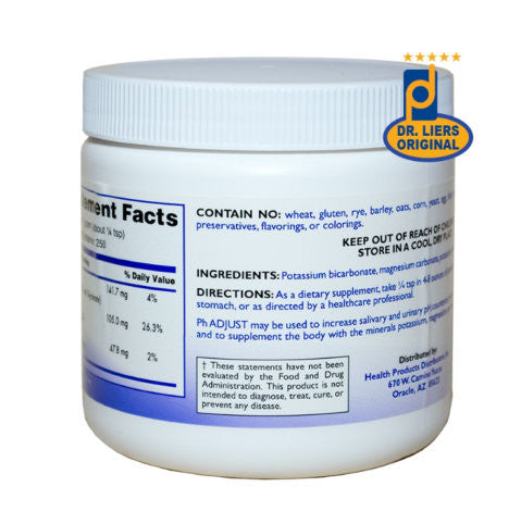 pH ADJUST - Alkalize with Potassium and Sodium Bicarbonate and Magnesium Carbonite