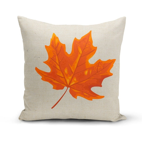 Image of Orange Maple Leaf Pillow Cover