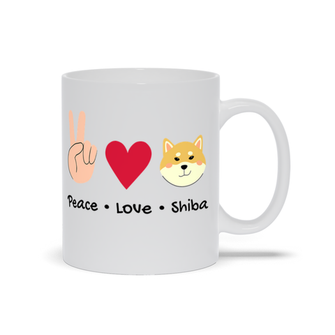 Image of Mugs | Peace, Love, Shiba (Shiba Inu)