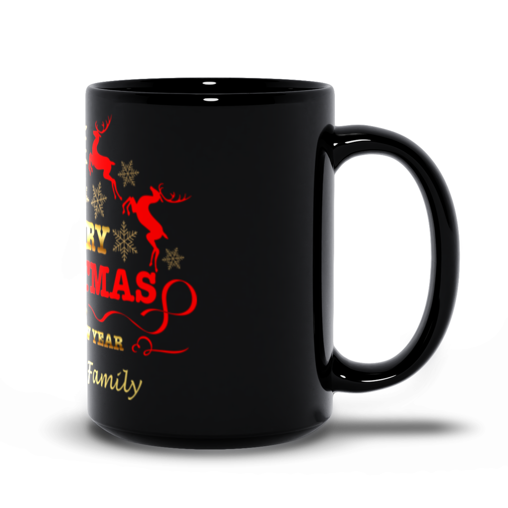 Merry Christmas And Happy New year Black Mugs - Personalize This