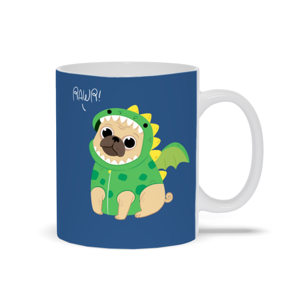 Mug with Pug in Dragon Costume Design
