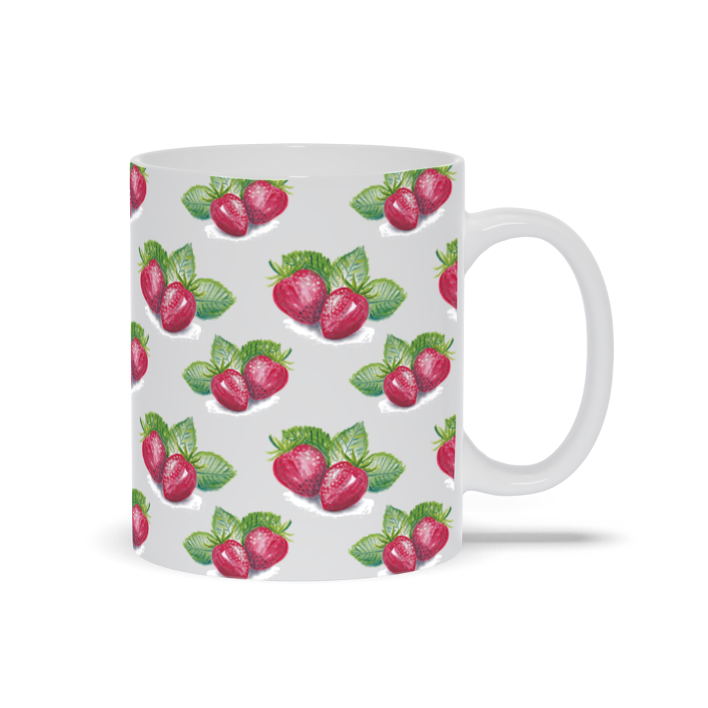 Mug with Strawberry Pattern