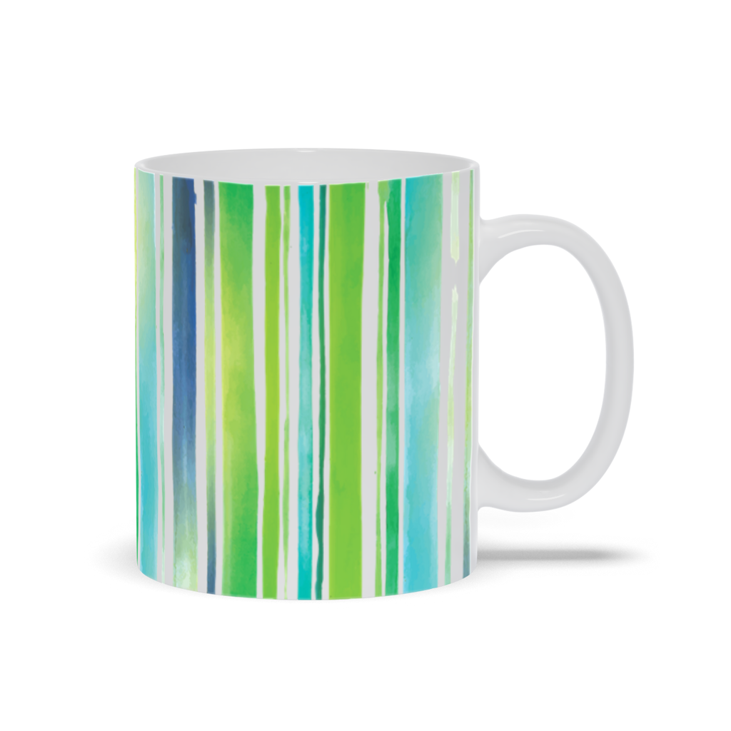 Mug with Watercolor Stripes Design