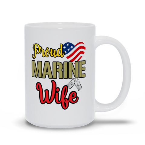 Image of Proud Marine Wife Mugs, Marine Wife Gift
