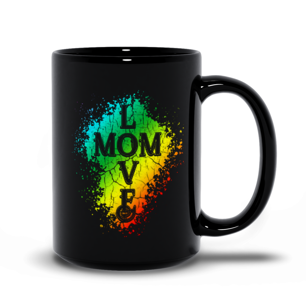 Mom Love Black Mugs, Love Moms Mug, Mother's Day Mug