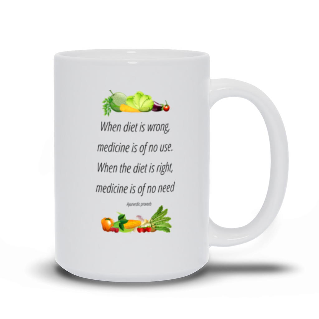 When diet us wrong, medicine is of no use, - Mugs