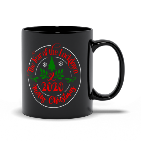 Image of The Year of The Lockdown - Merry Christmas Black Mugs