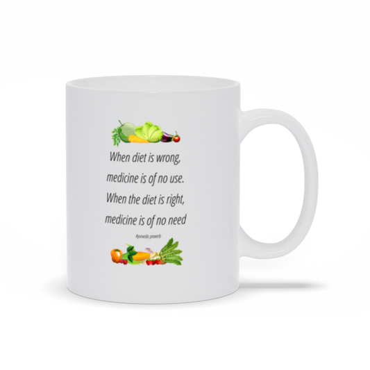 When diet us wrong, medicine is of no use, - Mugs