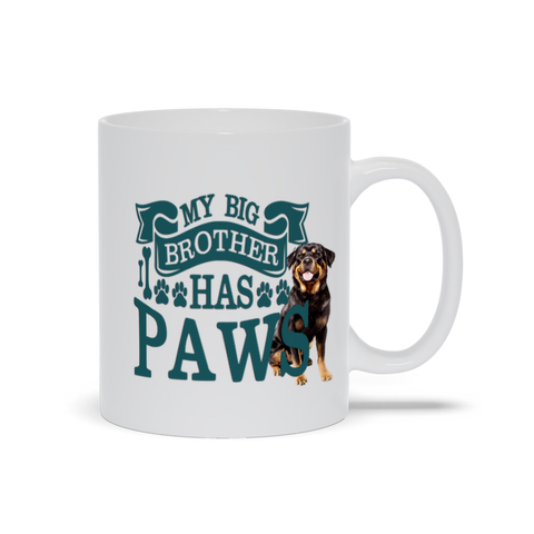 Image of Mugs | My Big Brother Has Paws | Rottweiler Design