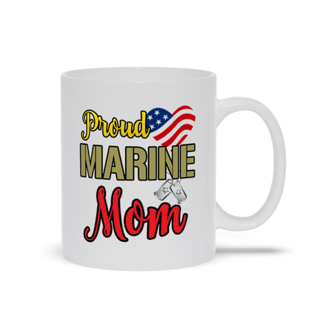 Image of Proud Marine Mom Mugs. Marine Mom Gift