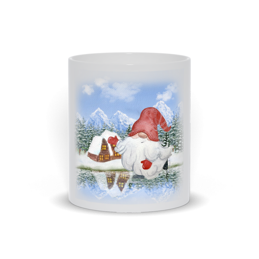 Nordic Gnome Mugs - Skating Gnome on a Frozen Lake