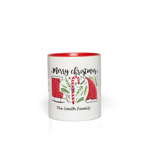 Merry Christmas Accent Mugs - with  Personalization