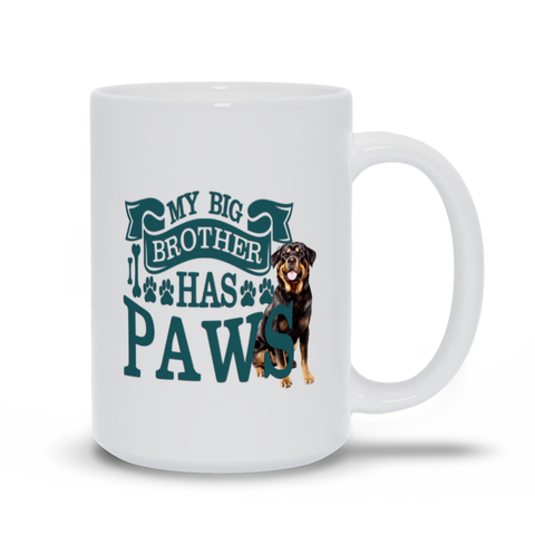 Image of Mugs | My Big Brother Has Paws | Rottweiler Design