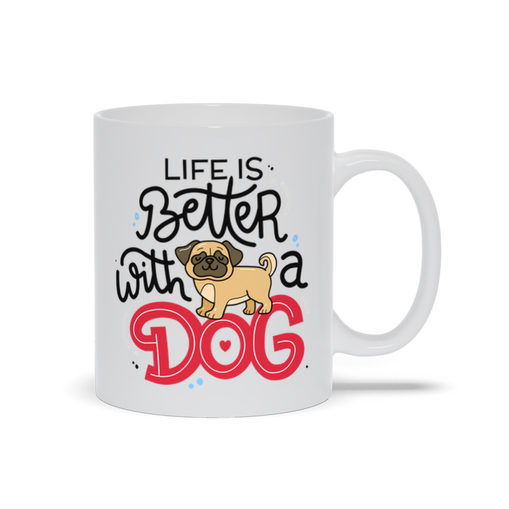 Cartoon Pug Mugs | Life Is Better With A Dog