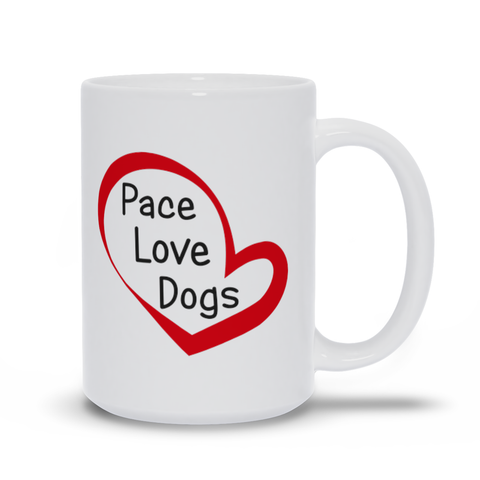 Image of Peace Love Dogs Mugs, Dog Lover Mug