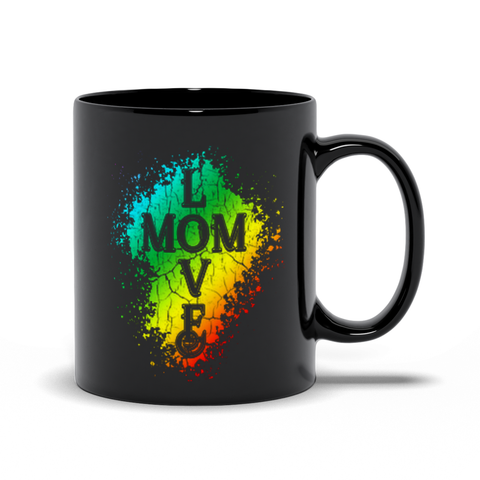 Image of Mom Love Black Mugs, Love Moms Mug, Mother's Day Mug