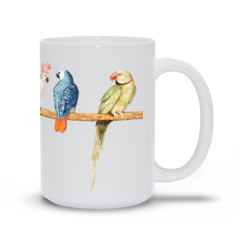 Image of Mug with Colorful Parrot Design