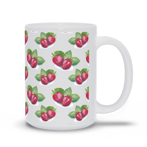 Image of Mug with Strawberry Pattern