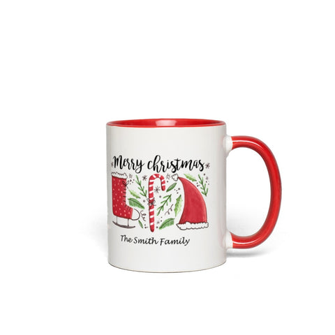Image of Merry Christmas Mug You Can Personalize with your family name or as a gift to a loved one