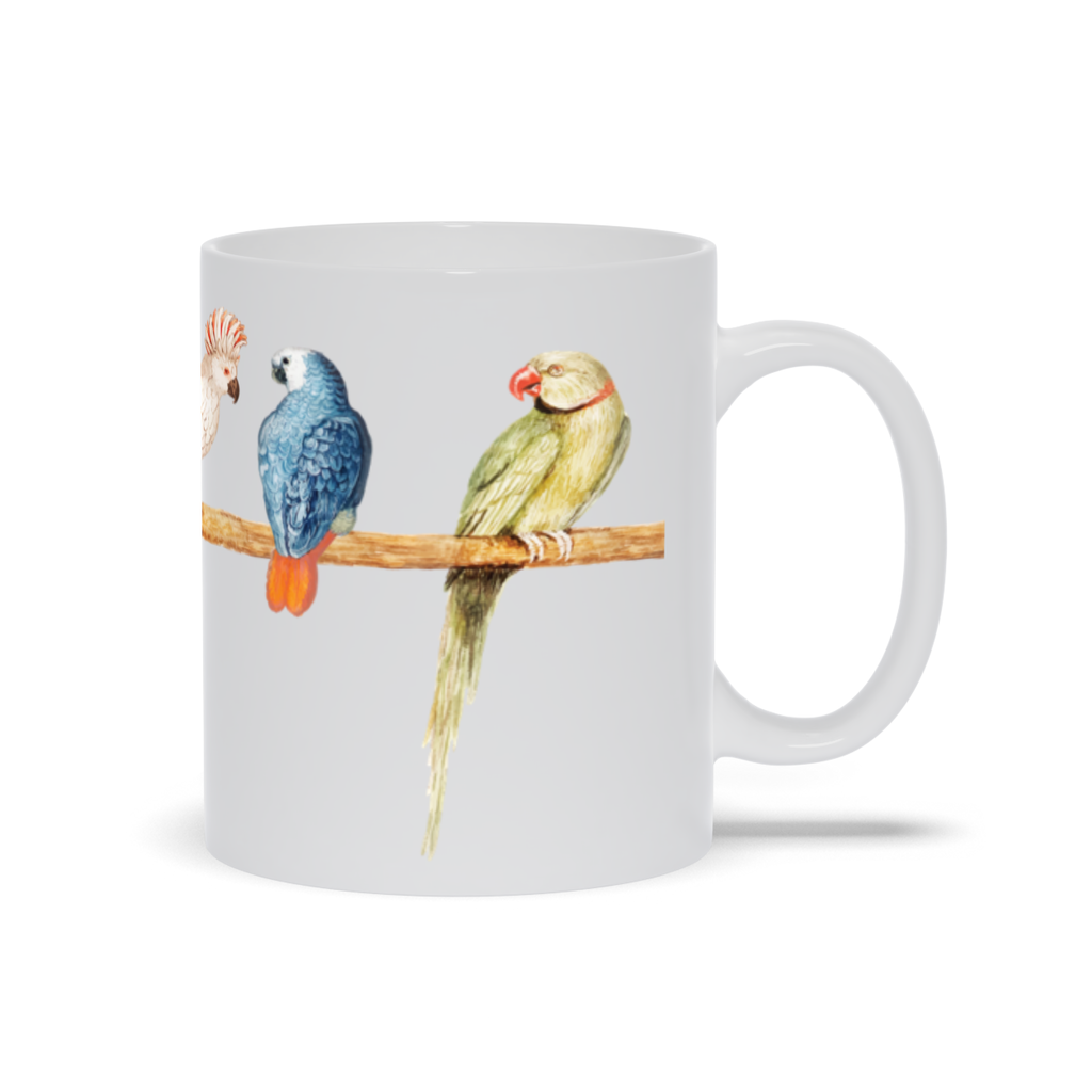 Mug with Colorful Parrot Design
