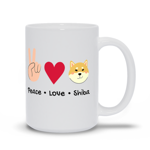 Image of Mugs | Peace, Love, Shiba (Shiba Inu)