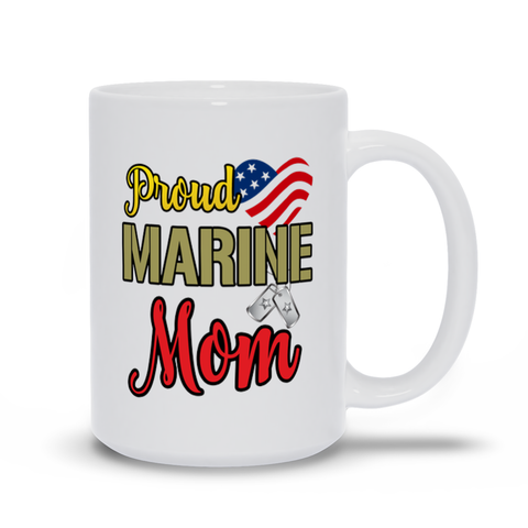 Image of Proud Marine Mom Mugs. Marine Mom Gift