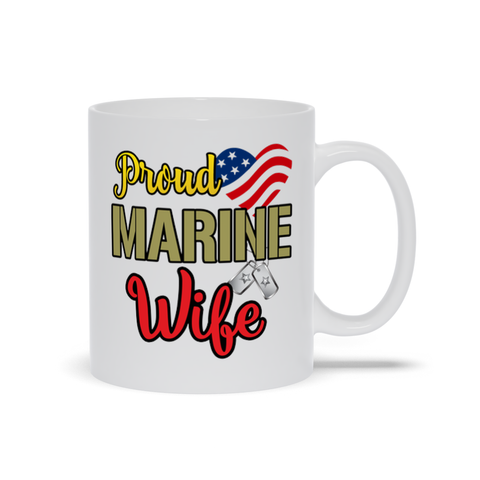Image of Proud Marine Wife Mugs, Marine Wife Gift
