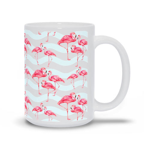 Image of Mug with Flamingo Pattern Design