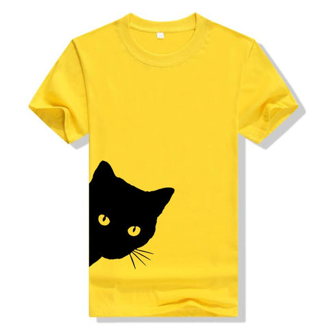Image of Cat Looking Out Side Print Women's T-shirt