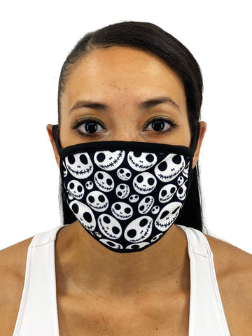 Image of Skellington Face Mask With Filter Pocket