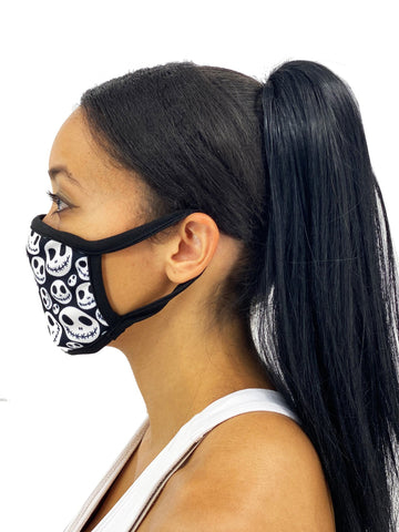 Image of Skellington Face Mask With Filter Pocket