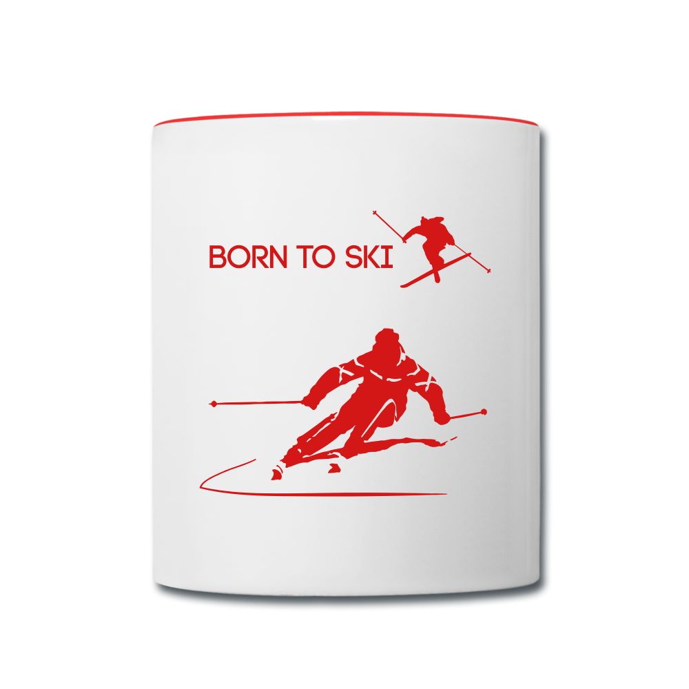 Born to Ski Coffee Mug - white/red