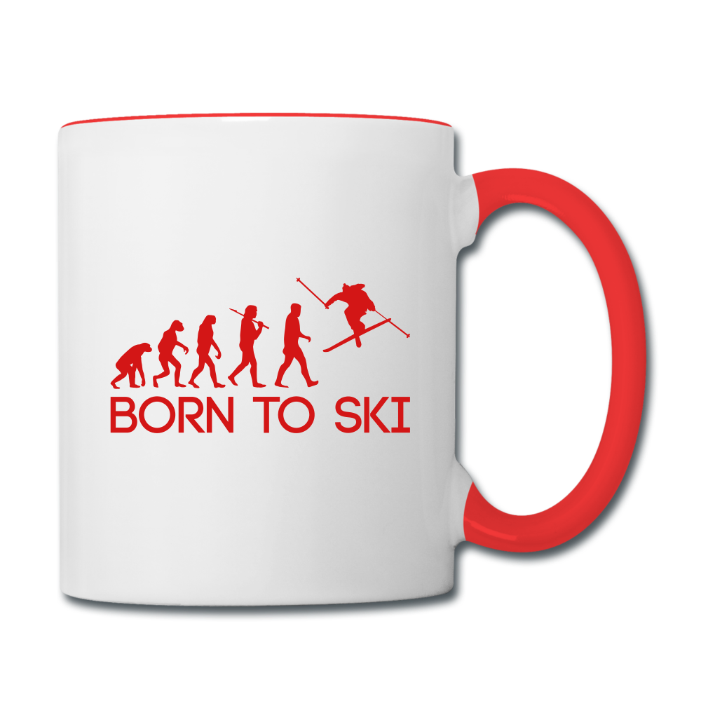 Born to Ski Coffee Mug - white/red