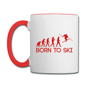 Born to Ski Coffee Mug - white/red