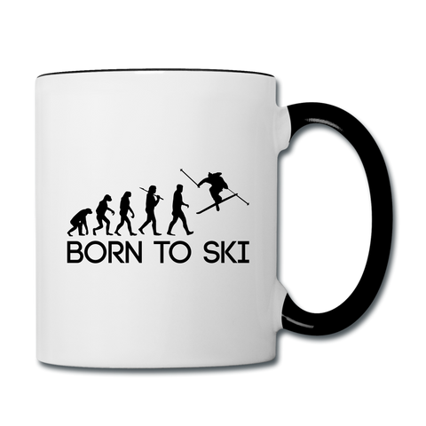 Image of Born to Ski Cofee Mug - white/black