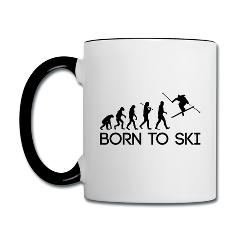 Image of Born to Ski Cofee Mug - white/black