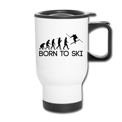 Born to Ski Travel Mug - white