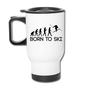 Born to Ski Travel Mug - white