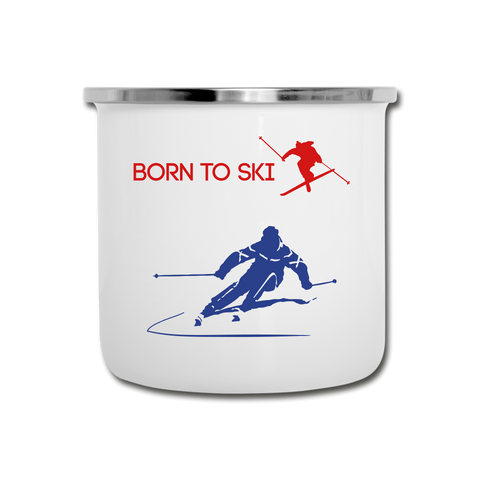 Born to Ski Camper Mug - white