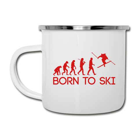 Born to Ski Camper Mug - white