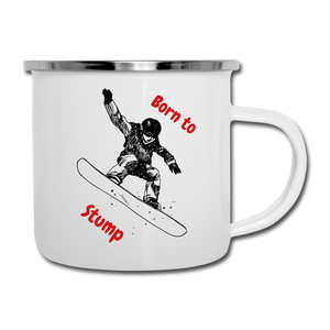 Snowboarder's Camper Mug - Born to board - white