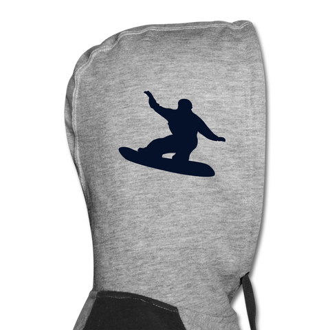 Image of Born to Snowboard Colorblock Hoodie - heather gray/black