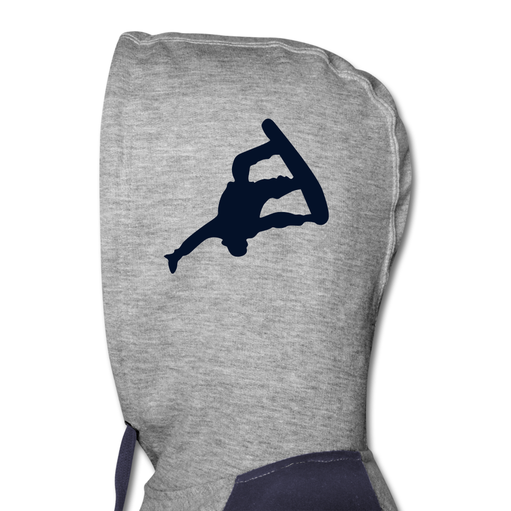 Born to Snowboard Colorblock Hoodie - heather gray/navy