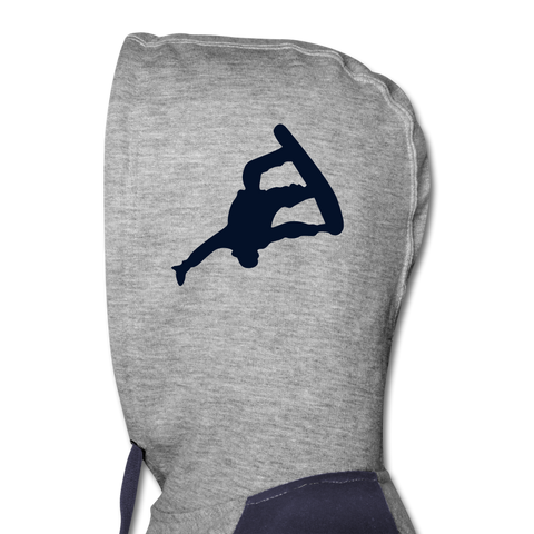 Image of Born to Snowboard Colorblock Hoodie - heather gray/navy