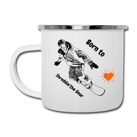 Image of Born to Shreddin the Gnar Camper Mug - white