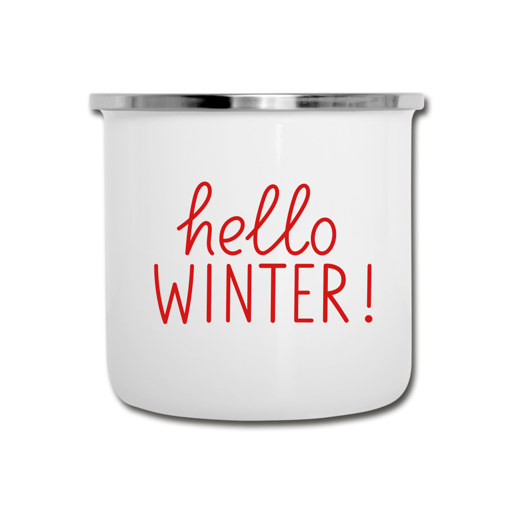Hello winter camper mug - white