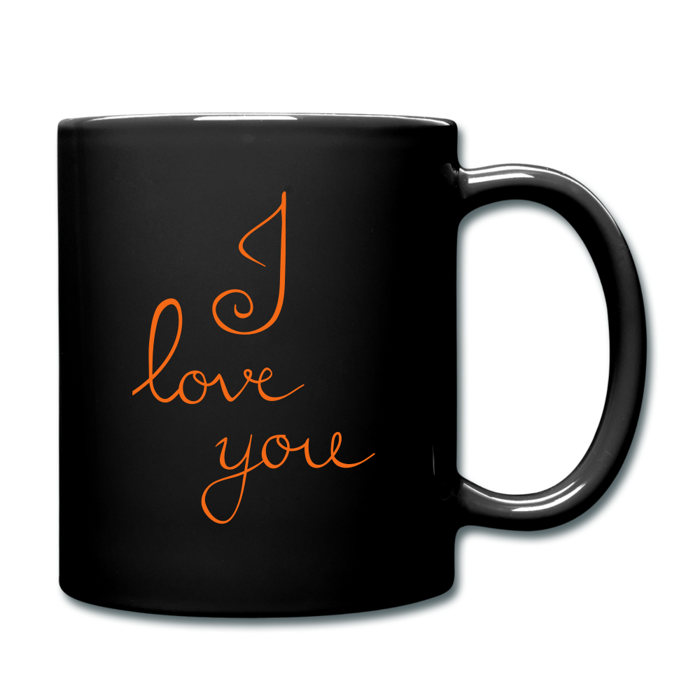 I love you full color mug - black